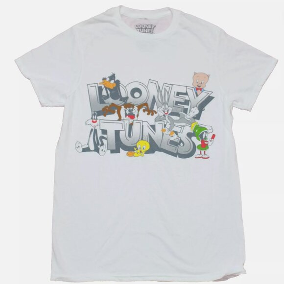 Looney Tunes Adult New T-Shirt Classic Characters Playing in Logo Size XL New - Picture 1 of 5